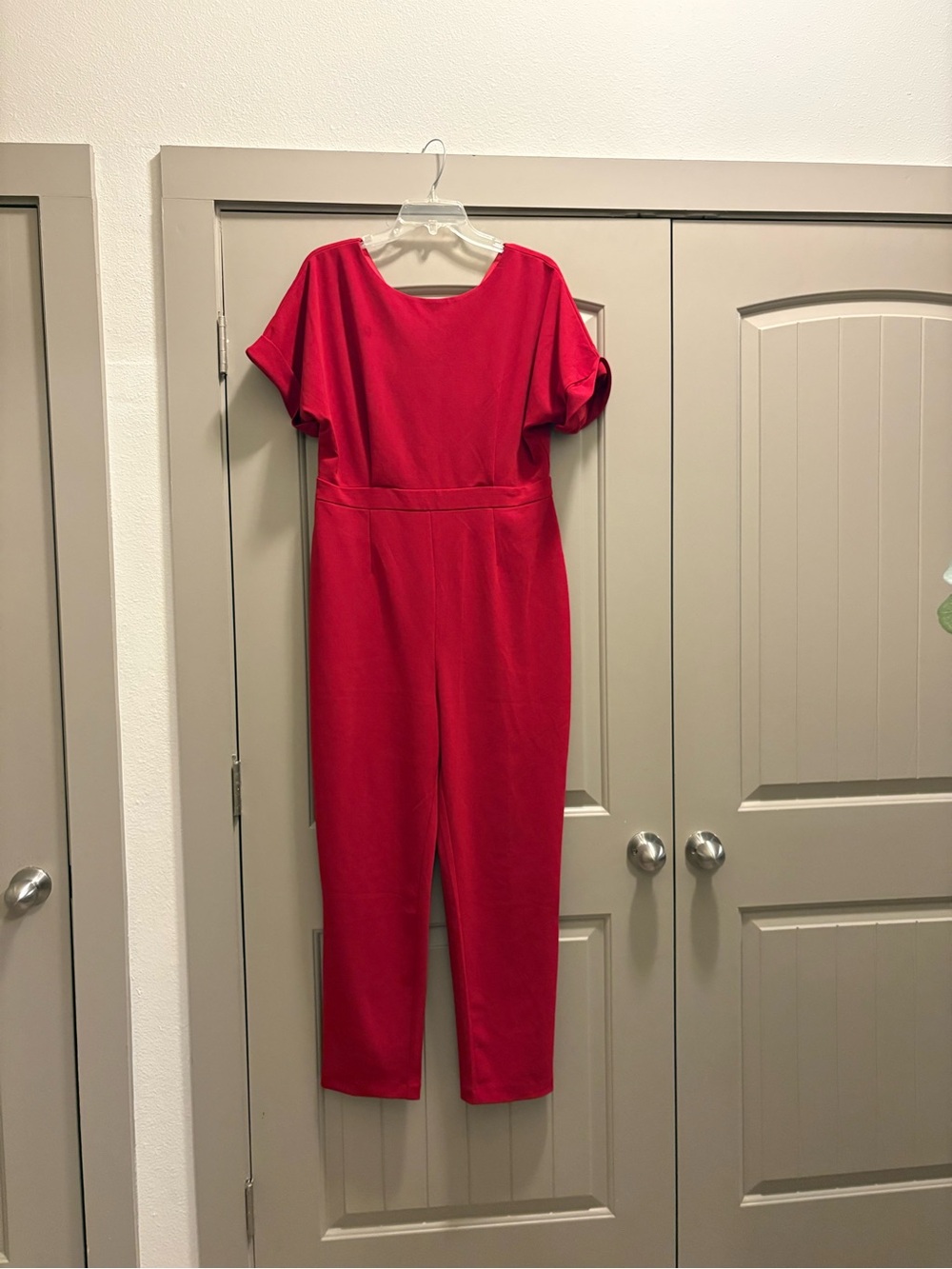 Alexia Admor Bright Red Short-Sleeve Jumpsuit